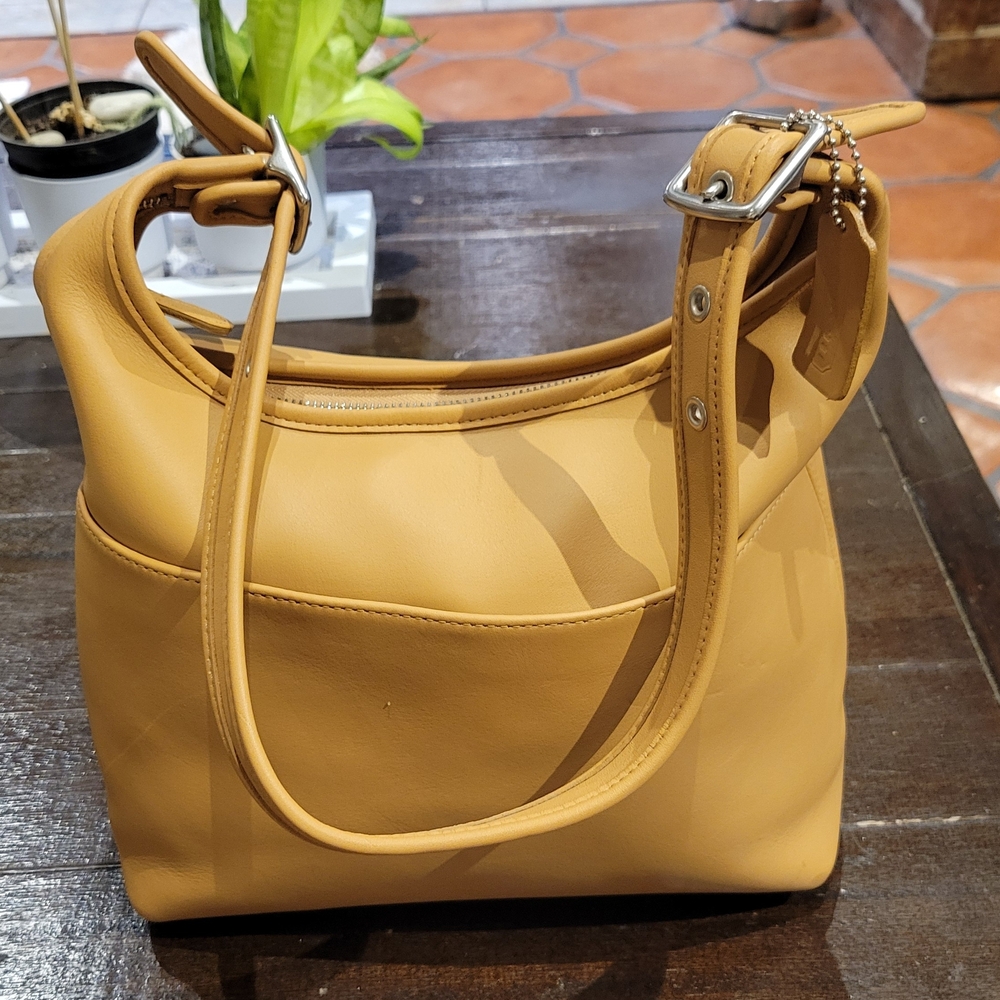 Coach Mustard Yellow Leather Shoulder Bag